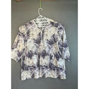 Coral Bay Top Womens 3X 3/4 Sleeve Floral Print